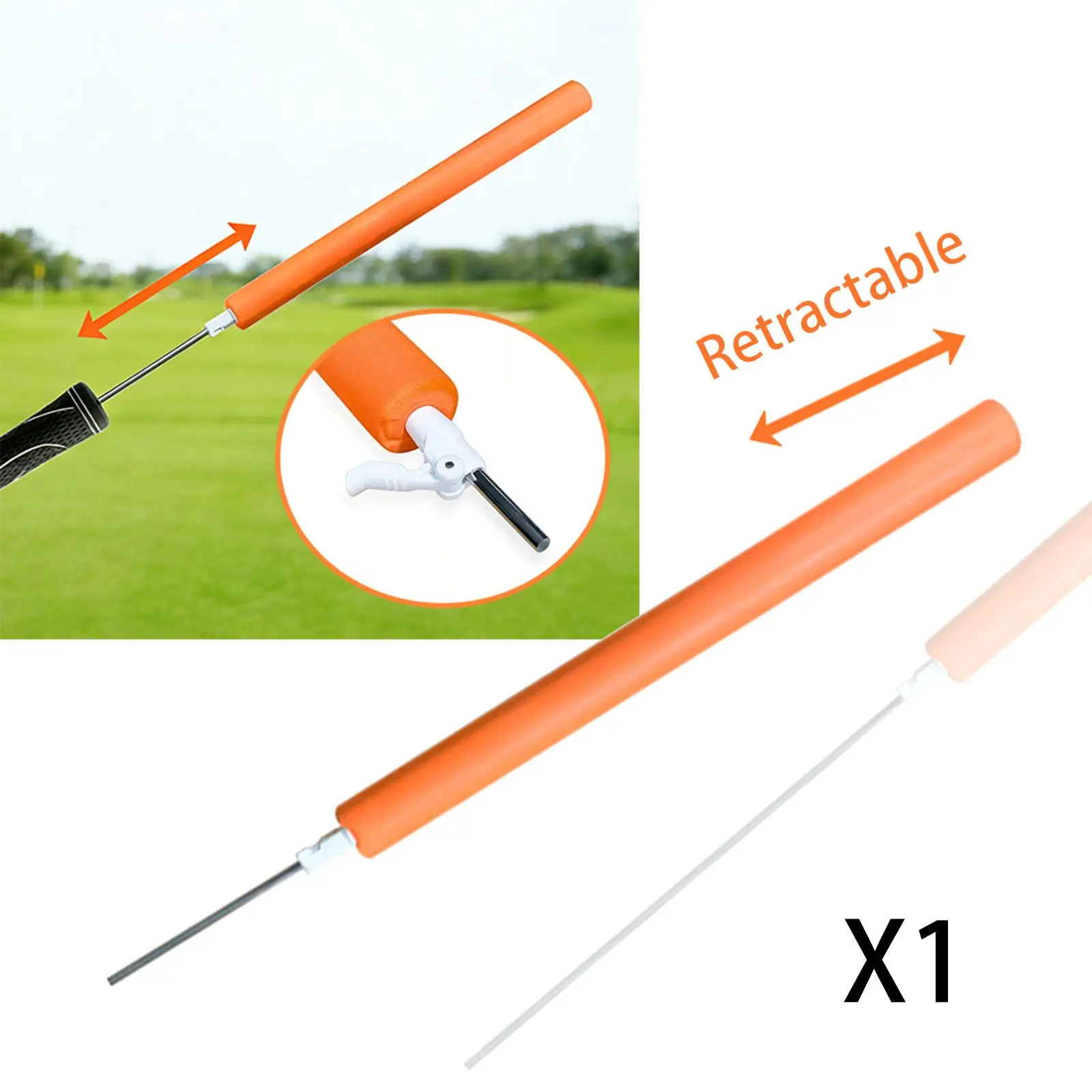 Portable Golf Swing Trainer Adjustable Length Chipping Hitting Stick for Beginners Training Aid