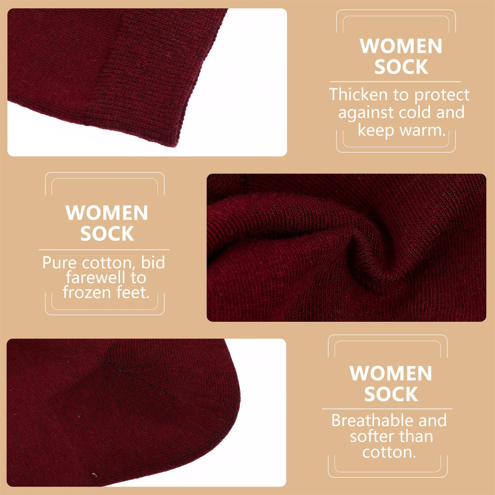 5Pairs Anti Cracking Moisturizing Foot Care Socks Silicone Gel Soft Cotton Socks Women Girls Cracked Heel Relief view 4