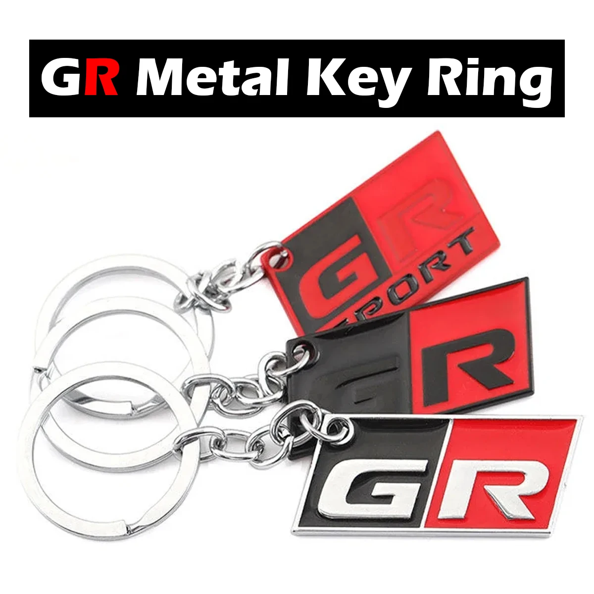 

GR SPORT Logo Car Accessories Zinc Alloy Auto Keychain Key Ring For Toyota TOYOTA HV YARiS RZ RC RS Prius Lexus Supra GR86 VIOS