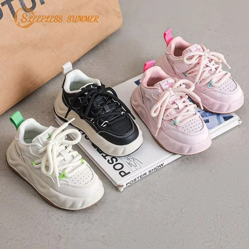 

2024 Spring New Children's Casual Shoes Boys Low Top Lightweight Sports Shoes Girls Versatile Fashion Board Shoes Size 26-37