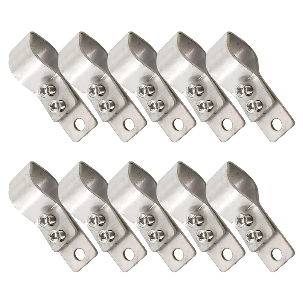 10Pcs SS304 Stainless Steel Pipe Clamp Wave Sunshade Net Accessories Sun Shade Net Installation Adjustable Fixed Pipe Clamps