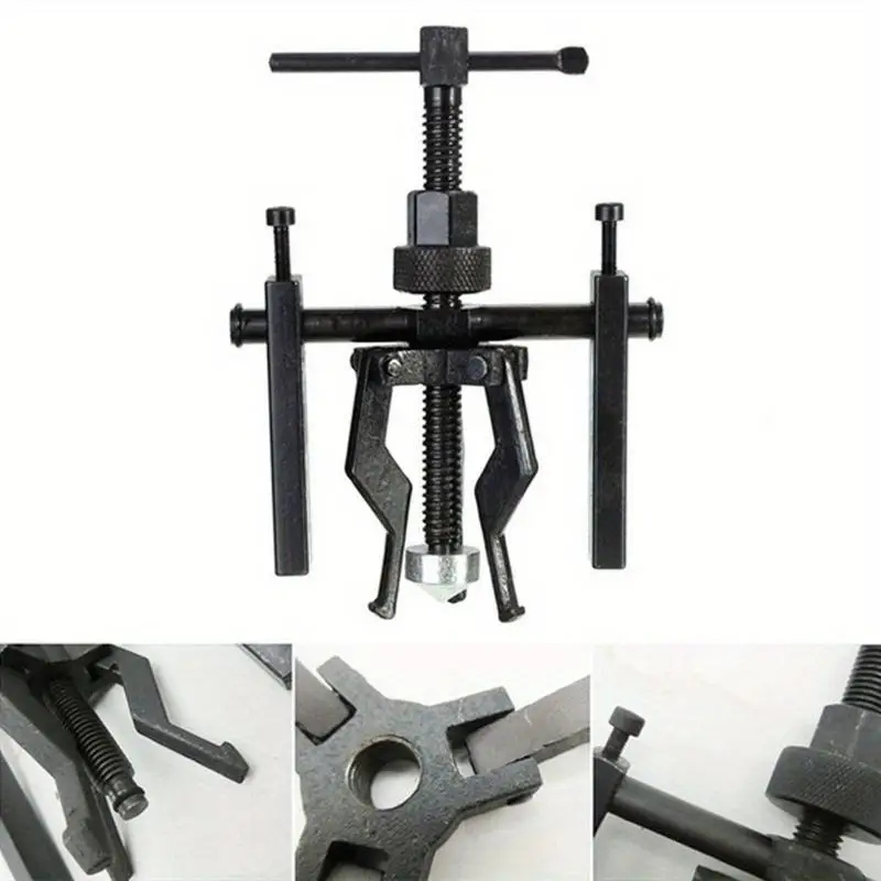 1Pc Heavy Duty Carbon Steel 3 Jaw Inner Bearing Puller Gear Extractor Auto Car Tool Kit for Machine Maintenance