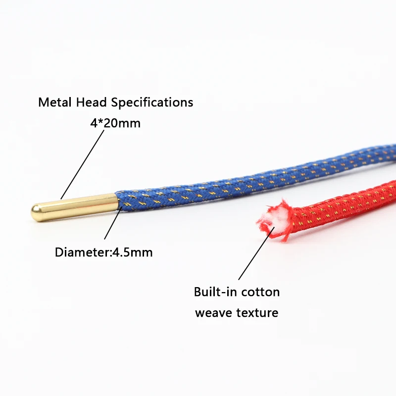 1 пара нескользящих шнурков для обуви, износостойкие круглые шнурки для кроссовок, металлические шнурки с головкой, точное плетение, спортивная обувь