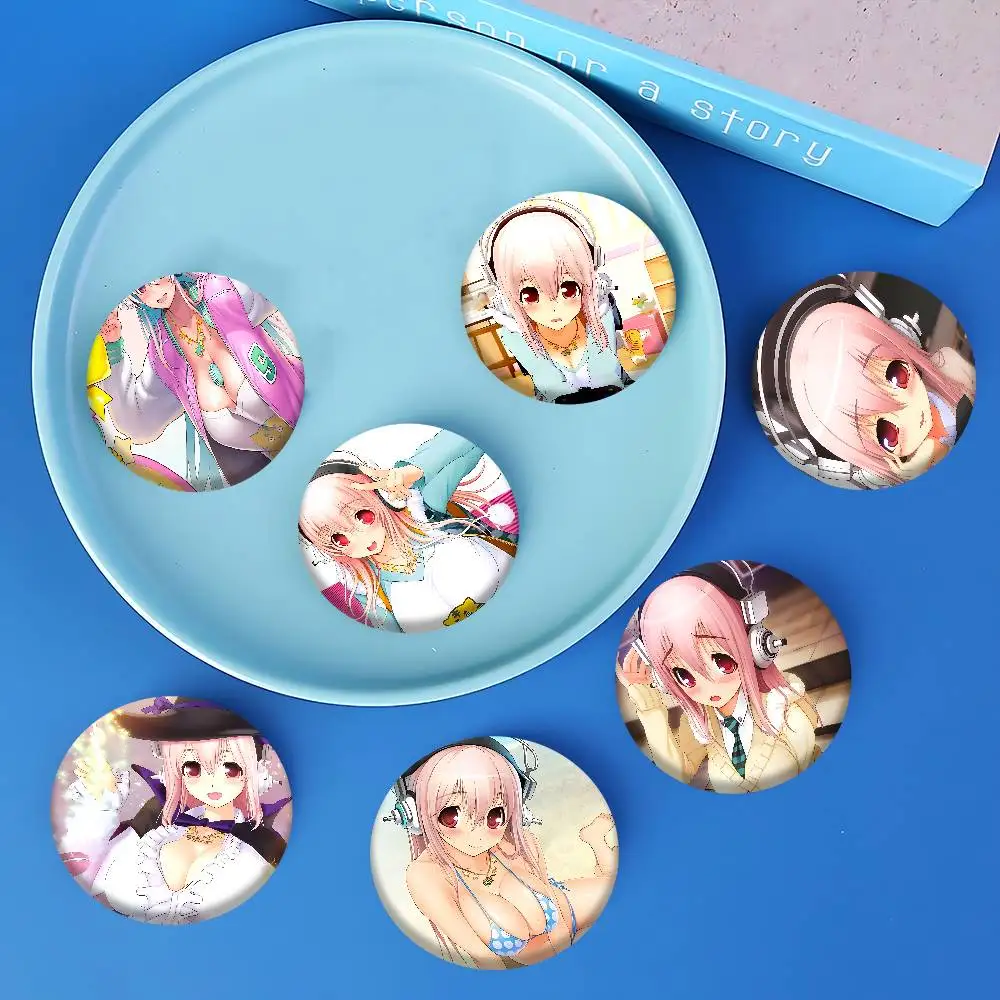 أنيمي سوبر سونيكو 58 مللي متر الحيوانات مضحك دبابيس شارة ظهره الملابس هدية التبعي #1