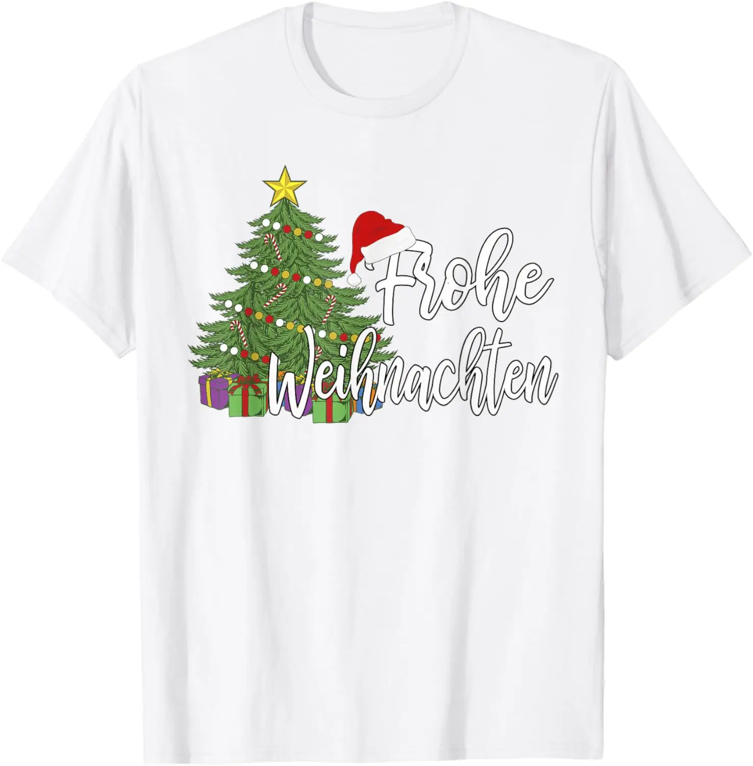 German Matching Present Merry Christmas Frohe Weihnachten T-Shirt Unisex Summer Streetwear Tops Camiseta Hombre