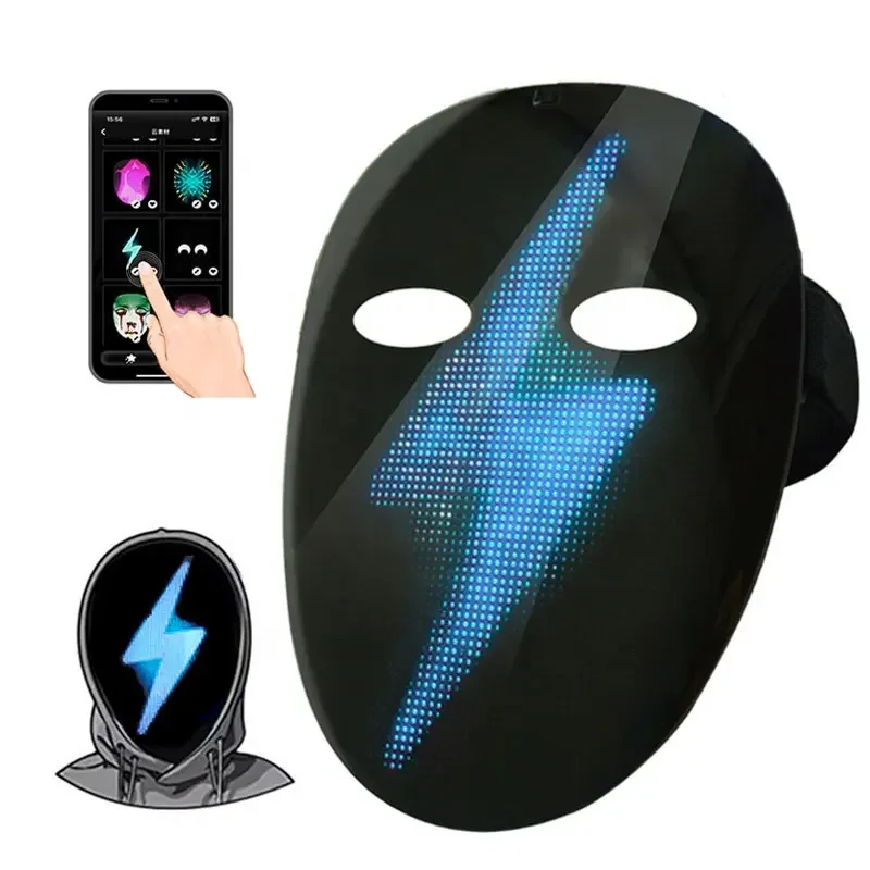 maschera-led-hd-con-riconoscimento-vocale-e-sensore-di-gesti-maschera-luminosa-con-app-programmabile-e-display-multi-pattern