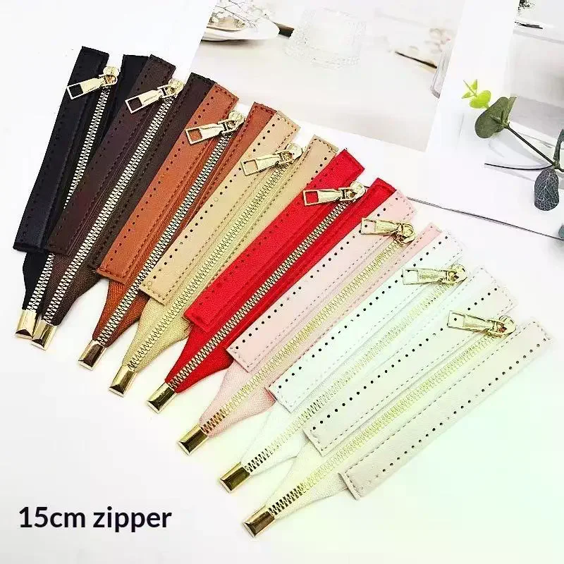 15cm Heavy Duty Metal Zippers 5cm Wide PU Gold Close-end for Handbag Backpack Purse DIY Sewing Craft Projects Supply
