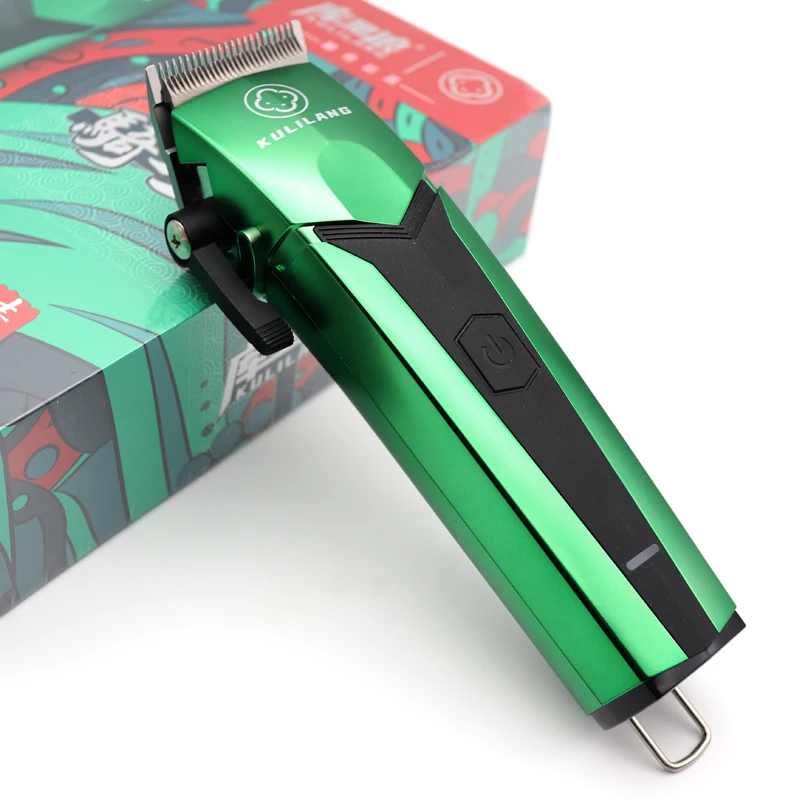 

2023 New Madeshow Kulilang R66 Professional Hair Clipper USB Charging Hair Cutting Machine Green Cordless Hair Trimmer Machine