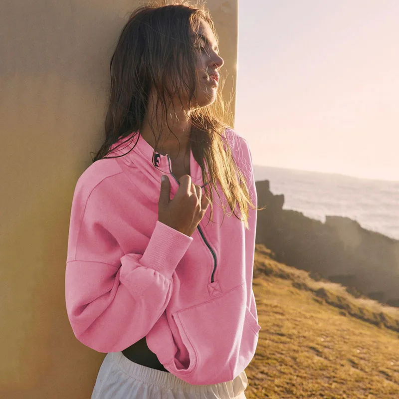 2025년 가을 신상 여성용 루즈핏 드롭 슬리브 후드티, 스트릿웨어 여성 패션 탑