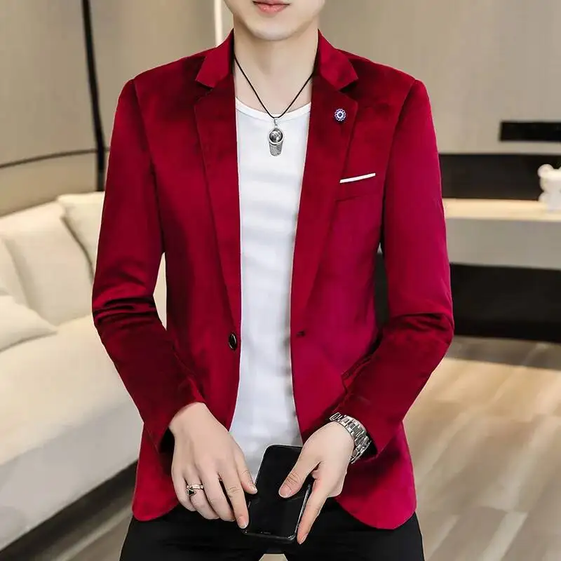 أنيق أحمر رجالي سليم صالح عارضة الحلل الأخضر أو الأسود الخيارات الأعمال الترفيه الأزرق البدلة سترة، حجم الآسيوية M-4XL #3