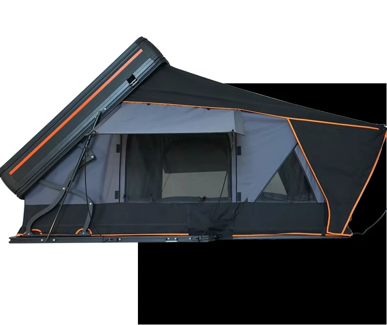 2024 Outdoor 2-Person Side Folding 2XL Hardshell Aluminum Roof Tent Side Open Mixed Roof Tent with Frame