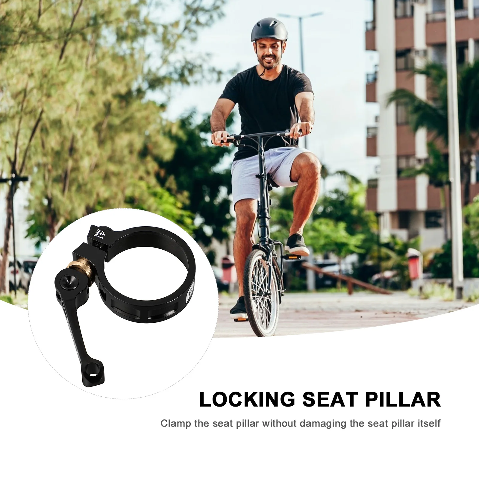 

Aluminum Alloy Seatpost Clamp 41MM for 33.9MM Tube Diameter Fine Tuning Screw Compatible FNHON Bikes Adjustable Quick