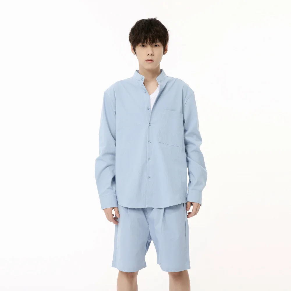 

Summer Men's V-Ne Svel Loose Casual Vest orts Set Long Sve ort Pants Polyester Cotton 00% Sportswear Ensemble