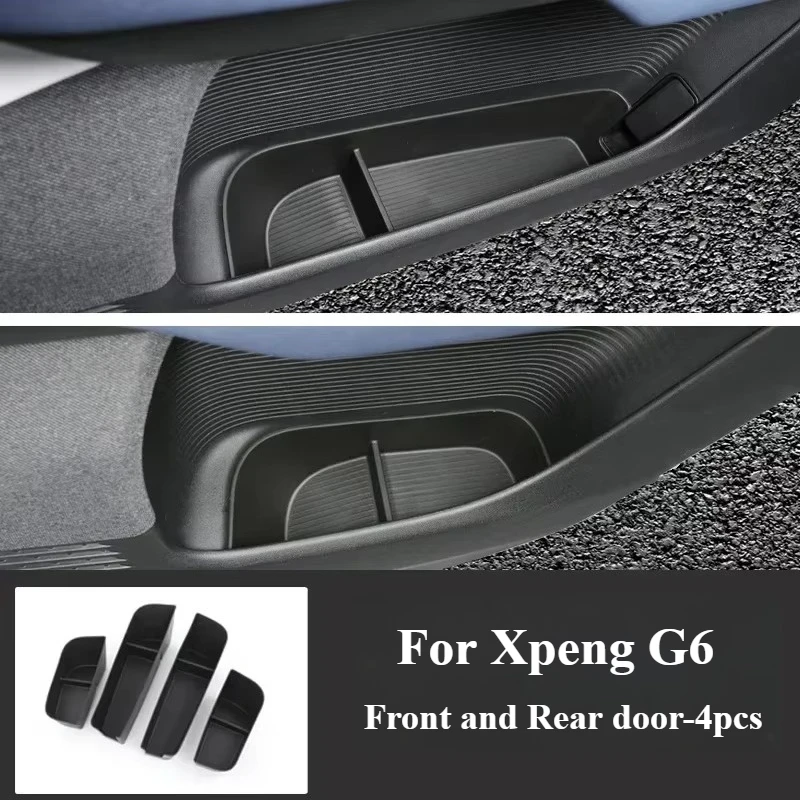 

For Xpeng G6 2023 2024 2025 Car Door Side Storage Box Front Rear Side TPE Door Storage Organizer Tray Interior Accessories