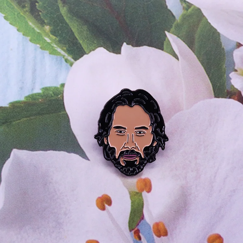 Keanu Reeves Enamel Pin The Matrix John Wick Bill and Ted Movie Merch Cool Jewelry Accessories