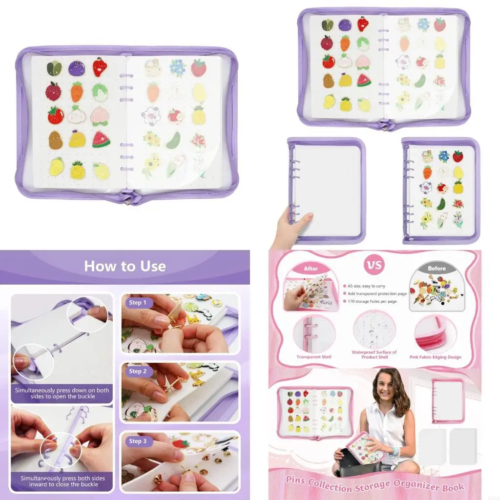 

HXBA Portable Badge Keeper Book Safeguarding Commemorative Pins During Transport Or Display Pin Showcase Book