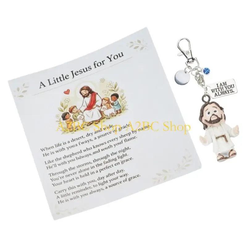 A2BC Faith Charm Accessory with Engraved Message Plate, Metal Plastic Daily Carry Accent for Bag Clip or Travel Use