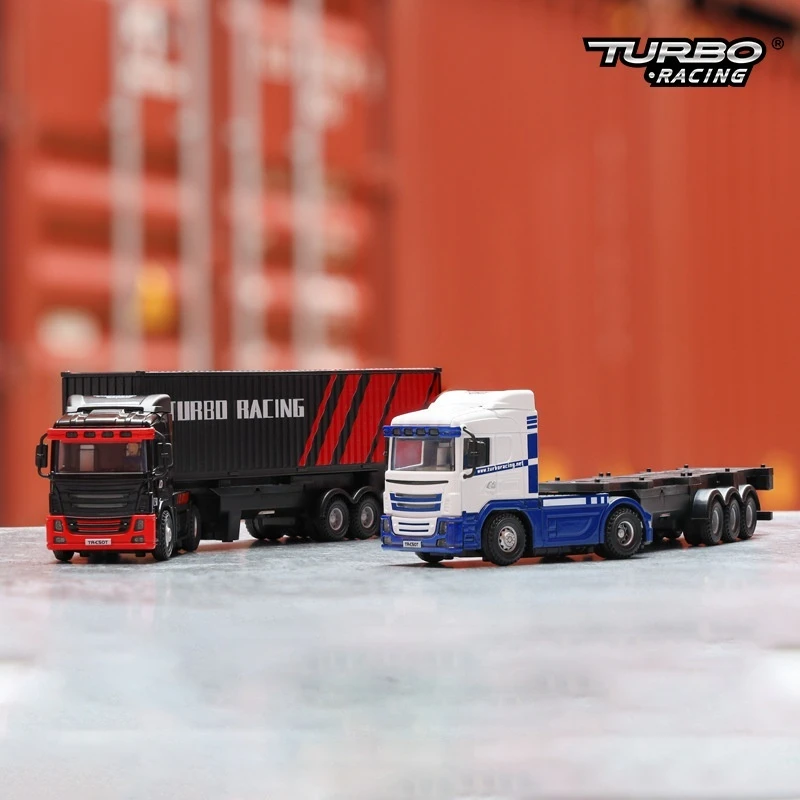 Turbo Racing C50 1:76 Scale Remote Control Semi-Trailer Truck 4WD with P81 2.4GHz 10Ch Controller for Children And Adults Gift