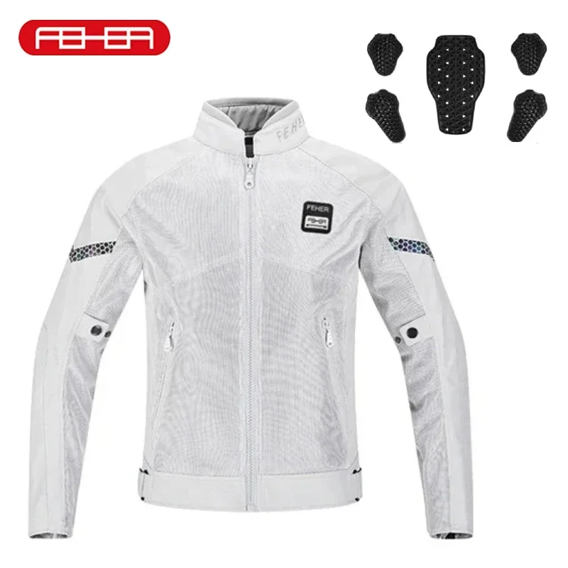 

FEHER Motorcycle Jacket Man Summer Official Night Reflective Design Ventilate High Quality Equipments Motorcycle Riding Jackets
