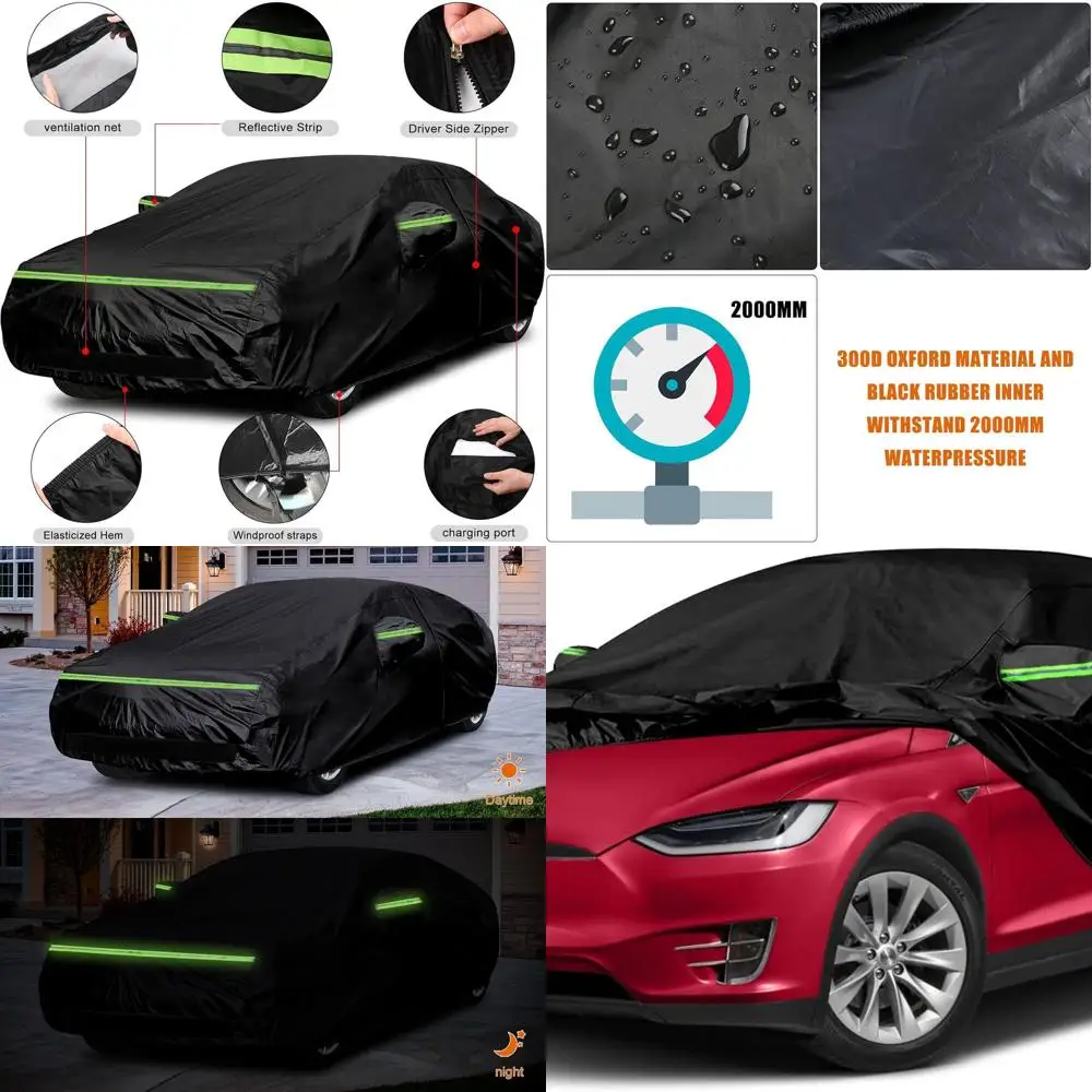 

Водонепроницаемый автомобильный чехол, замена для Tesla Model X 2015-2025, всепогодные чехлы Model X с дверцей-молнией, вентилируемой сеткой и зарядкой