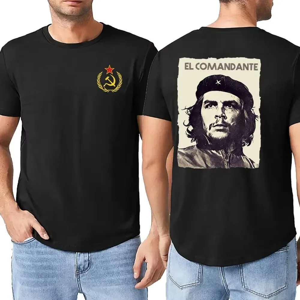 Che Guevara Men's T-shirt Silhouette Iconic Retro Shirt Cuban Revolutionary Cotton T-shirt Short Sleeved Round Neck T-shirt