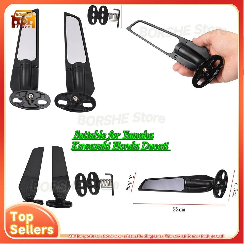 

Universal Motorcycle Rearview Mirror Winglet Fairing Suitable for Yamaha Kawasaki Honda Ducati Custom Accessories