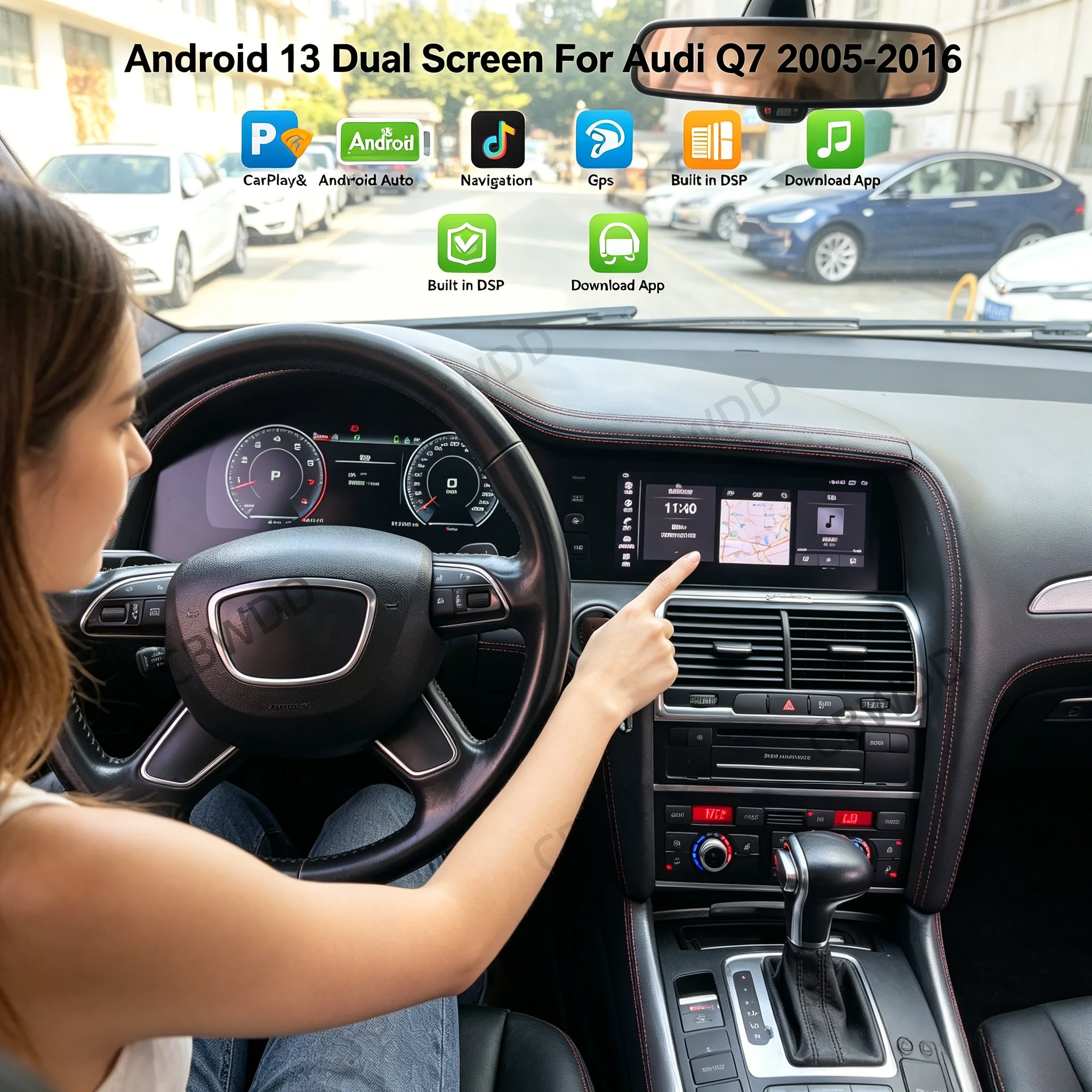 

Dual Screens For Audi Q7 4L 2005 2006-2015 Wireless Carplay Android Car Radio Autoradio stereo Car LCD Dashboard Digital