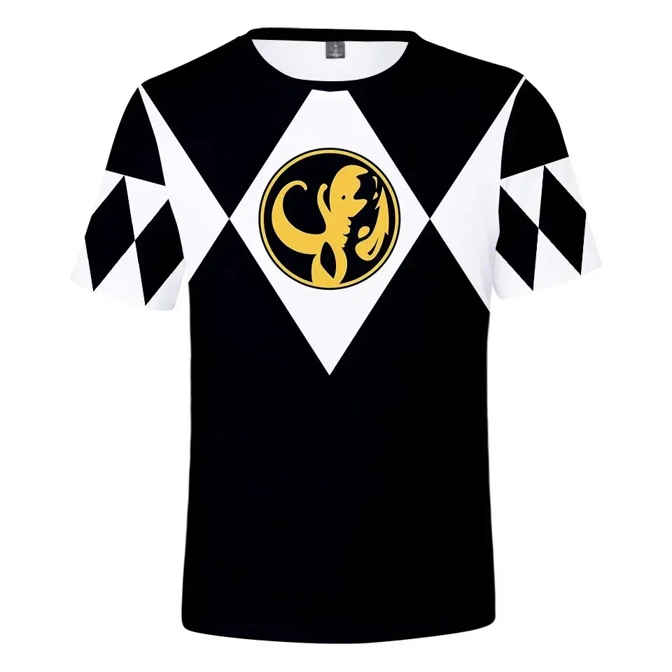 2024 New Role-playing Cool Men's T-shirt Mighty Morphin 3D Printed Children's O-neck Short Sleeved Casual Street Clothing