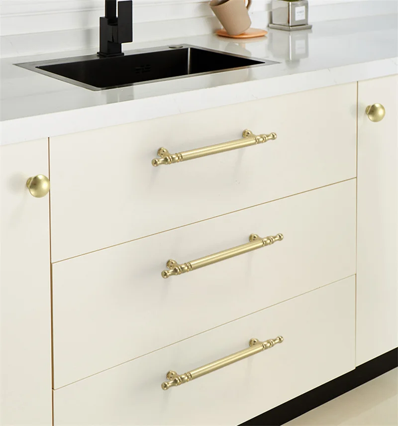 French Long Bar Cabinet Door Handles Wardrobe Drawer Handle Black Gold Knobs Kitchen Shoe Door Pulls For Furniture Accessories