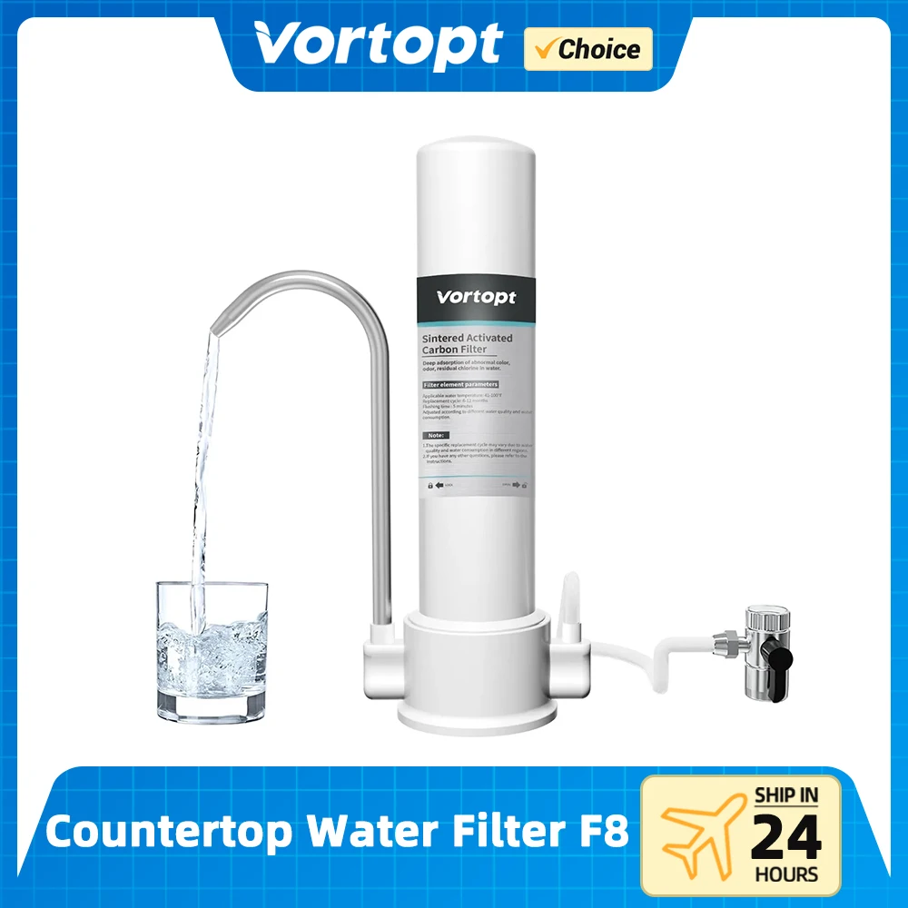 

Vortopt Countertop Water Filtration System Faucet Water Filter Purifier for Kitchen Sink Activated Carbon Fiber Tap RO System