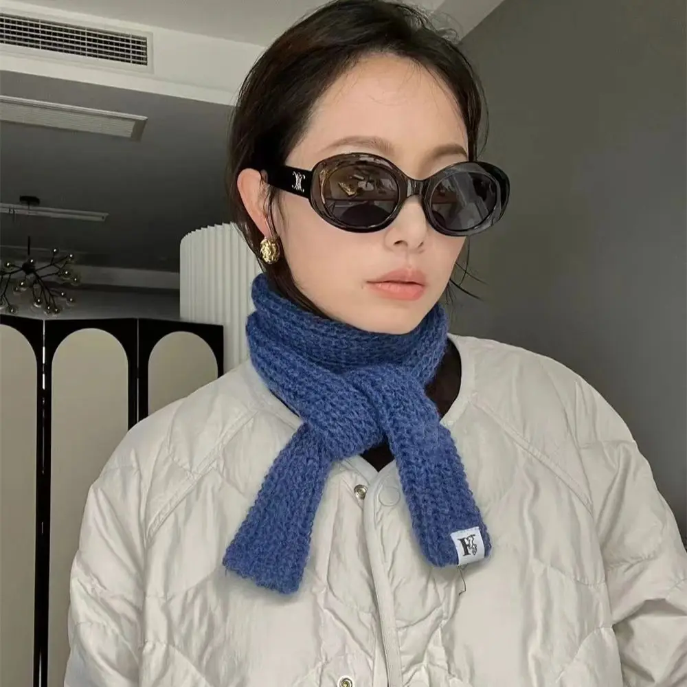 Women\'s Imitation Cashmere Scarf Winter Solid Color Shawls Narrow Long Scarf Female Korean Version Chunky Wool Knitted Scarves