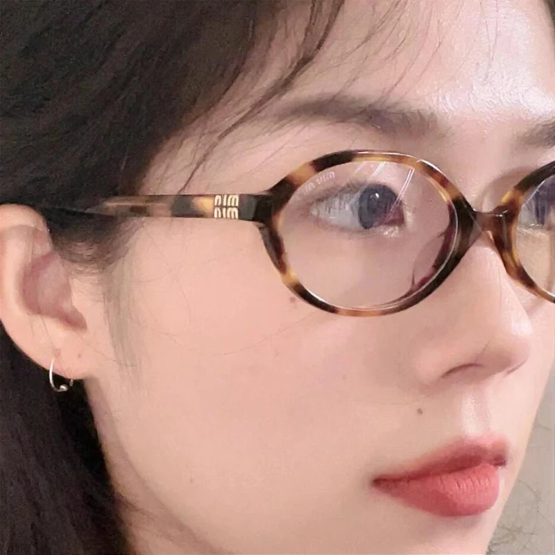 Cycling 2pcs Brand Small Oval Anti Blue Light Glasses Frames Women Computer Optical Lenses Glasses Frame Trendy Simple Eyewear