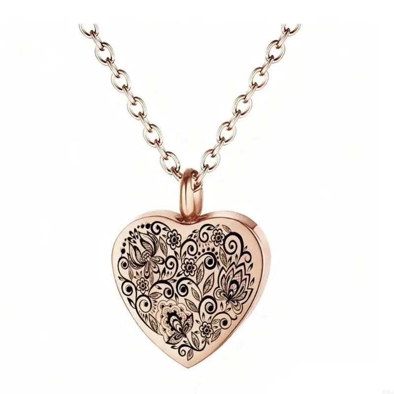 Elegant Pet Memorial Jewelry Urn Necklace with Heart Design for Ashes Cremation Lockets Remembrances Pendant Gift