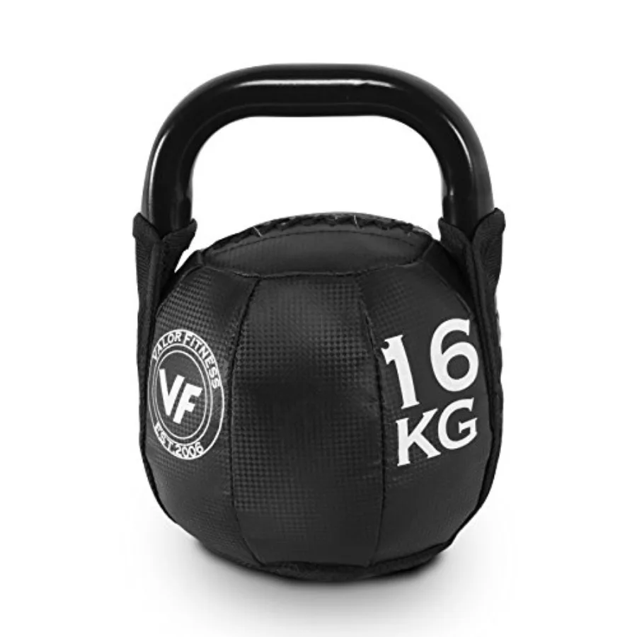 Home Gym Cross Training: Soft Sand-Filled Kettlebell Weights in Black Durable Fabric with Dual-LB/KG Markings for Strength and