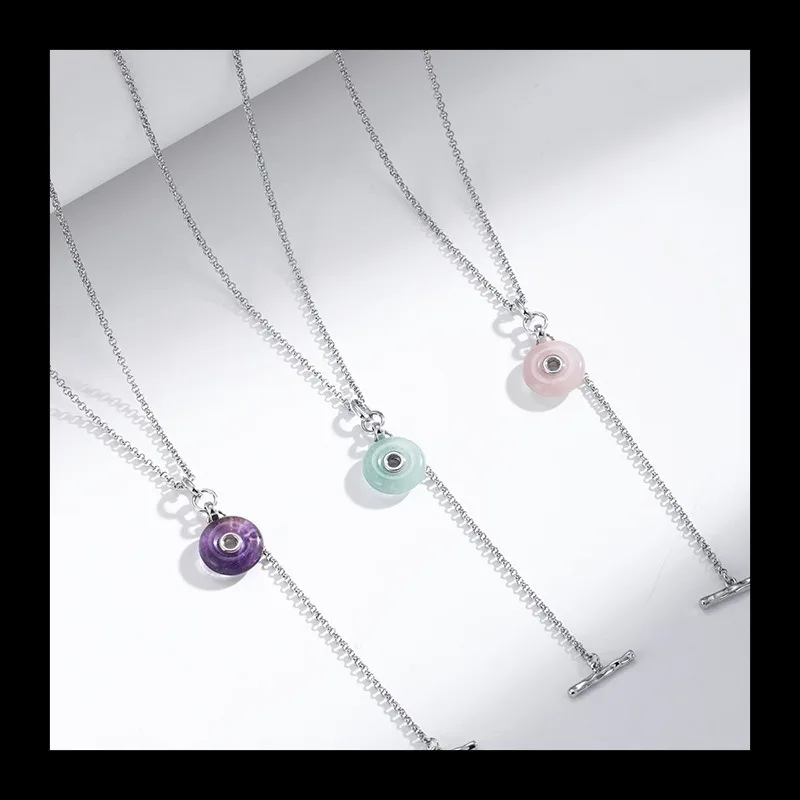 

Женское ожерелье с пряжкой из натурального полудрагоценного камня OT, персонализированная мода и простота, летняя универсальная цепочка на ключицу F