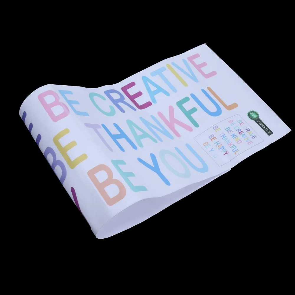 PVC Wall Sticker Decal Colorful Pre-Cut Letters Motivational Wall Decal Self-Adhesive Backing Waterproof Material