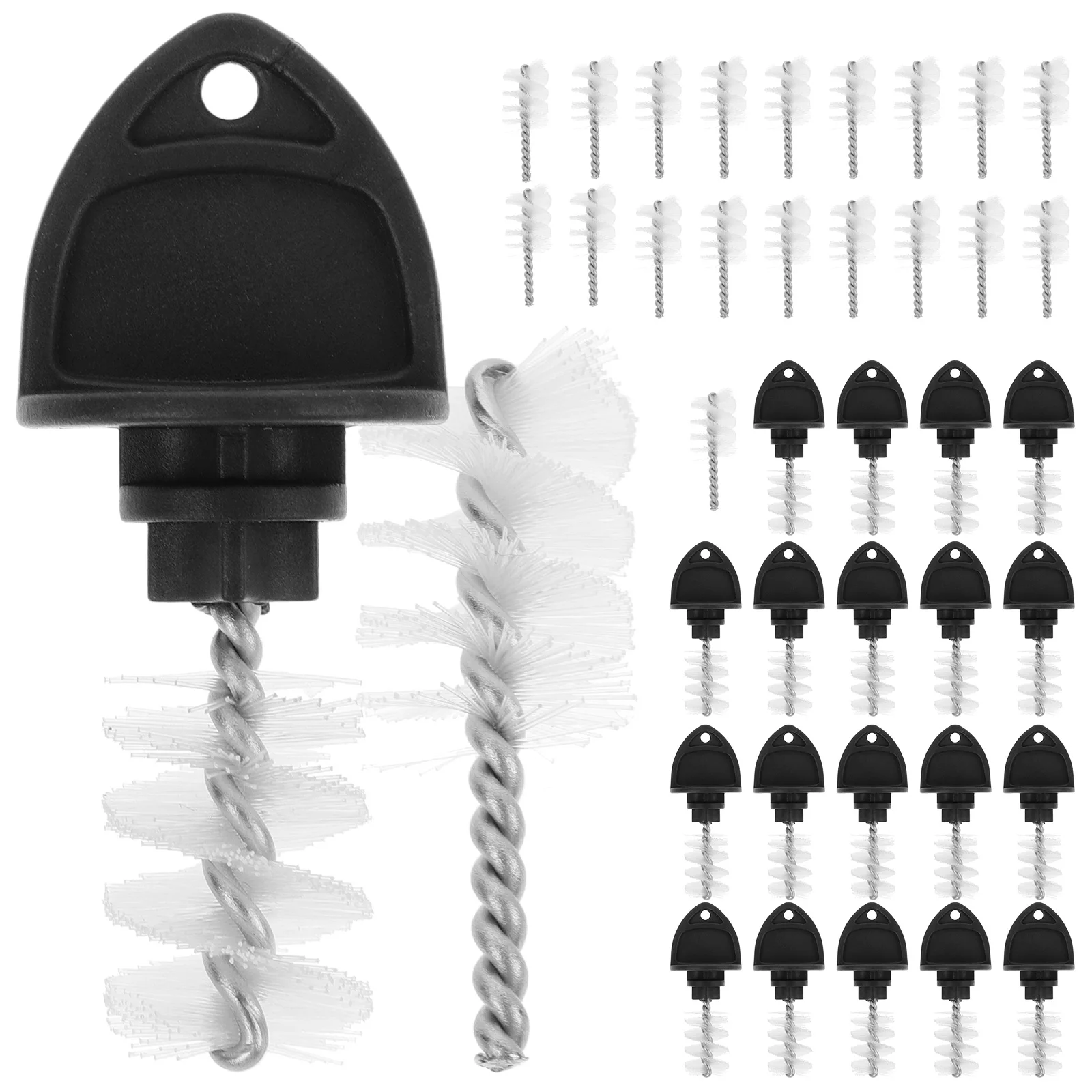 

20pcs Beer Faucet Cleaning Brush Black Transparent Dust Plug Long Strip Stainless Steel Tap Brush Home Brew Accessories