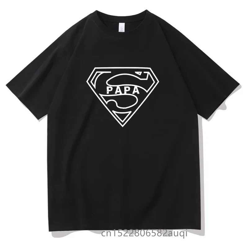 Fathers Day Gift Funny Birthday Present for Dad Father Super Papa T-shirt Men Summer Cotton Short Sleeve O Neck T Shirt Tops Tee