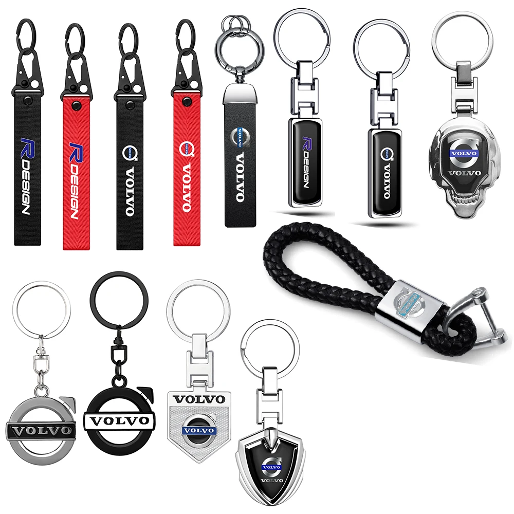 Car Key Chains Keyring Pendant Metal Keychain Holder Auto Accessories For Volvo Rdesign T6 AWD C30 S40 S60 S70 S80 S90 V40 V50