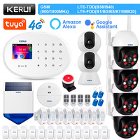 KERUI W204 4G WIFI GSM Alarm Kit Burglar Tuya Smart Security Home Alarm System Control Panel with Home Devices Motion Sensor