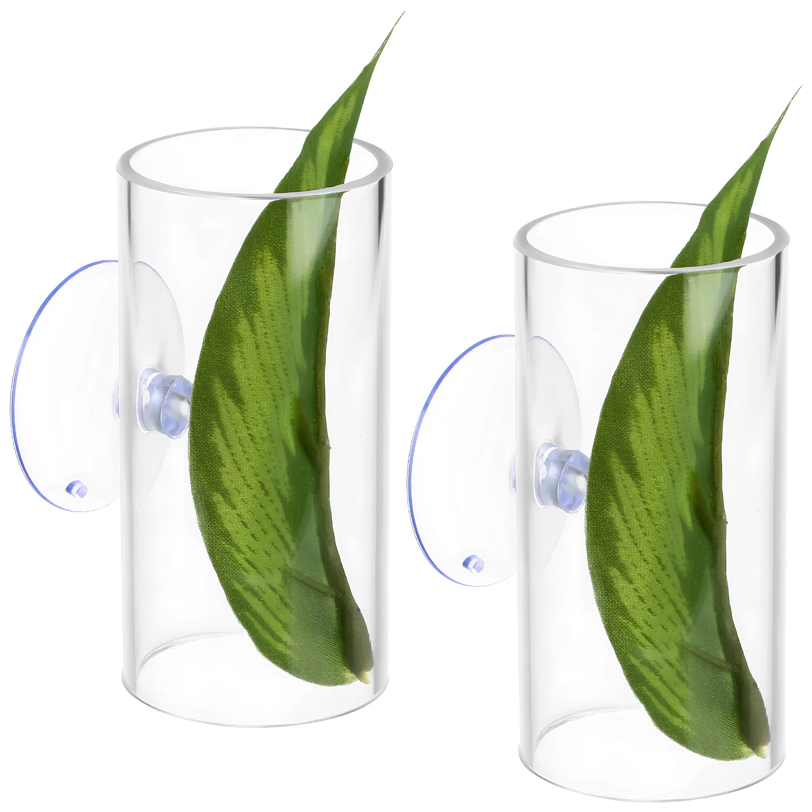 

2Pcs Betta Fish Resting Leaf Clear Aquarium Hideout Tunnel Smooth Easy Clean Cave for Small Fish Shrimp Tank Decoration