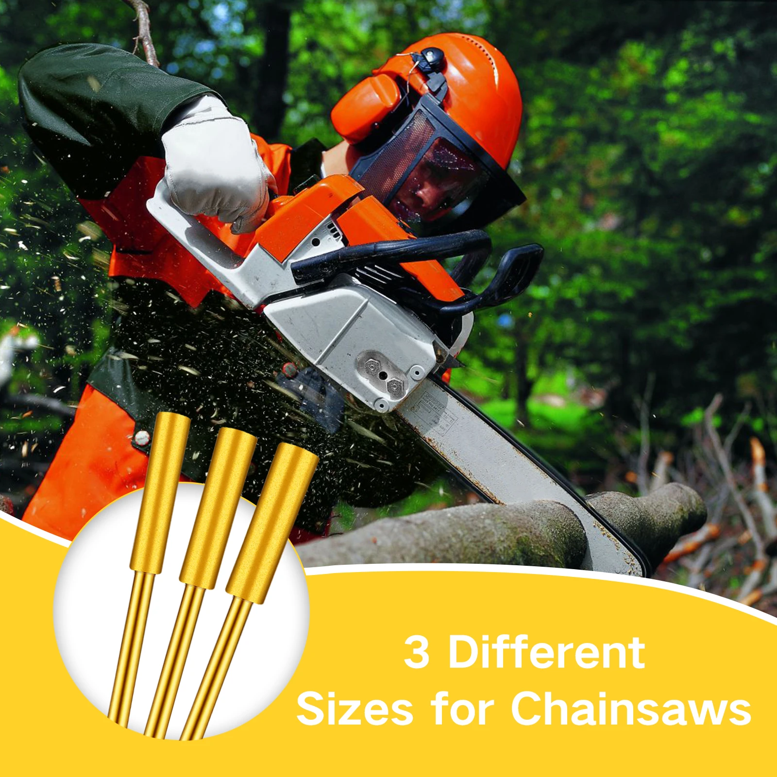 30Pcs Diamond Chainsaw Sharpener with 3 Sizes 4.0/4.8/5.5mm Durable Chainsaw Grinding Bits Kit for Chain Saws Metal Polishing