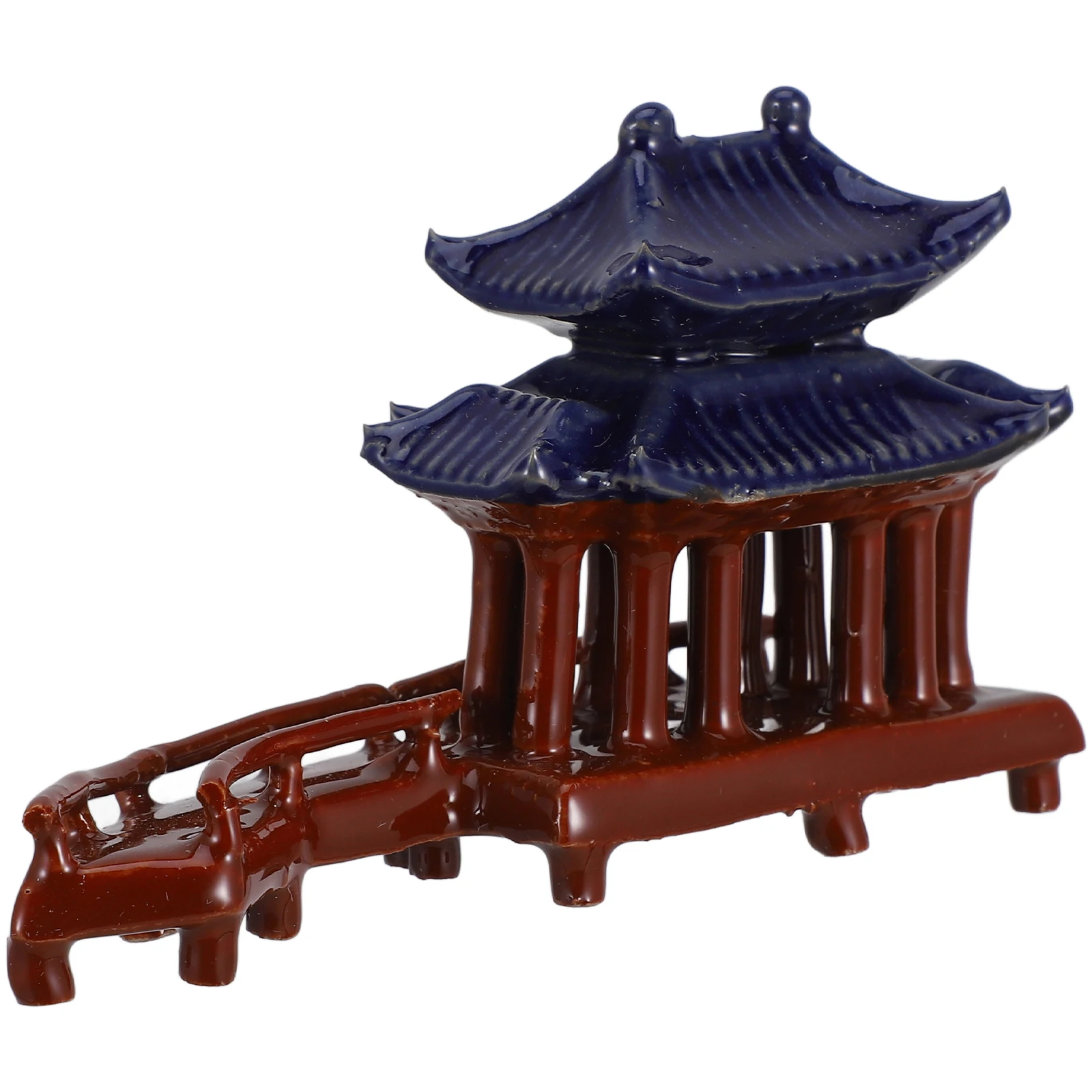 

Mini Curved Bridge Pavilion Ceramic Ornament Micro Landscape Fish Tank Bonsai Decoration Statue Landscaping Ornament