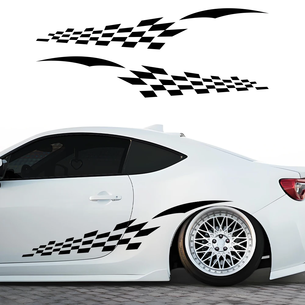 

Car Side Body Stickers Scratches Lattices Racing Sport Style Decor Decals Cover Vinyl Film Dcoration Auto Tuning Accessories