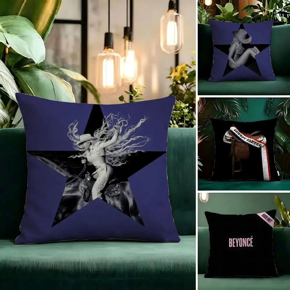 Music B-Beyonce Cushion Cover Linen Pillow Cover Invisible Zipper para Sofa Silla de Oficina