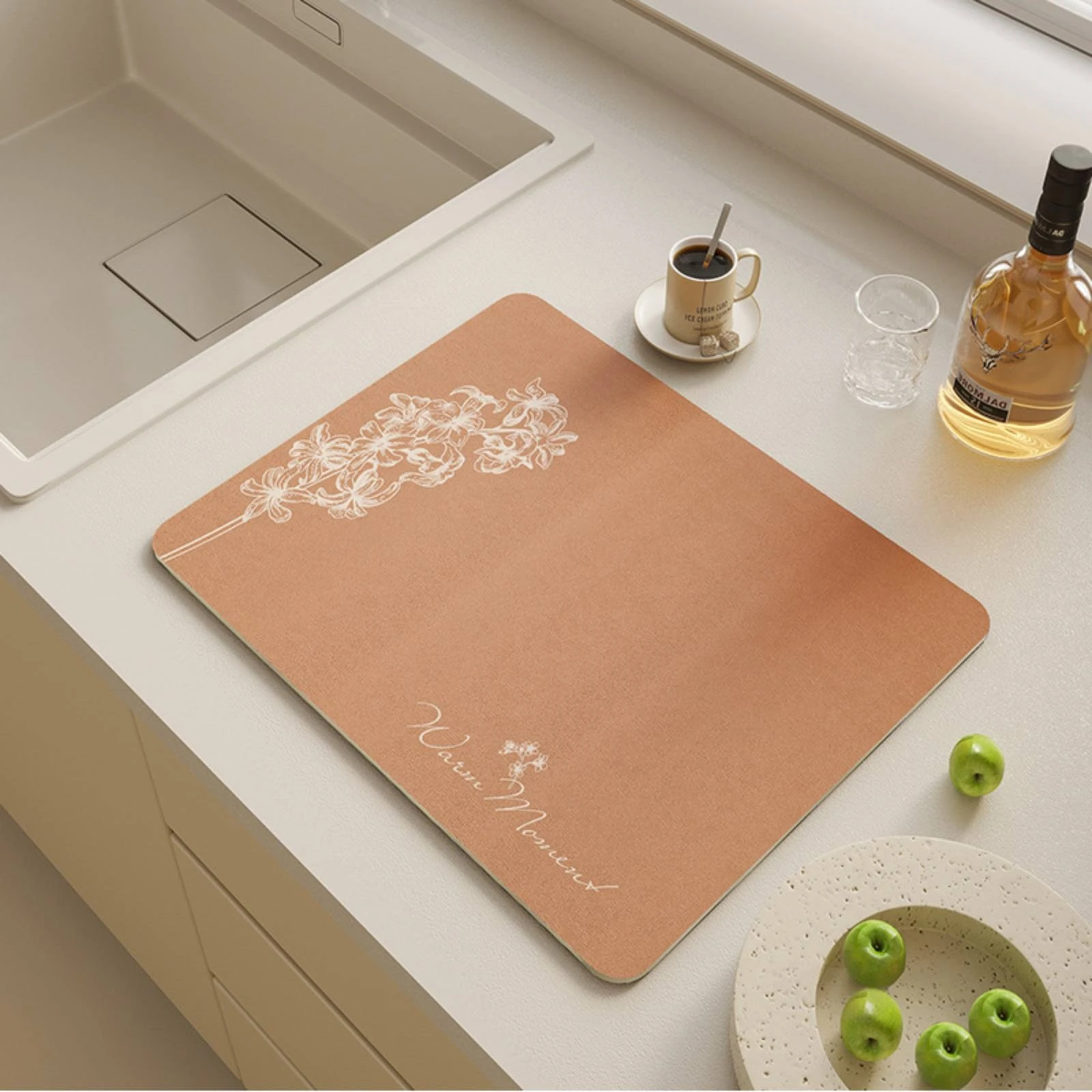 Absorbent Countertop Pad Textured Non-Slip Drying Mat Absorbent Mat Scratch Protection Quick-Drying Pad Fade Resistant