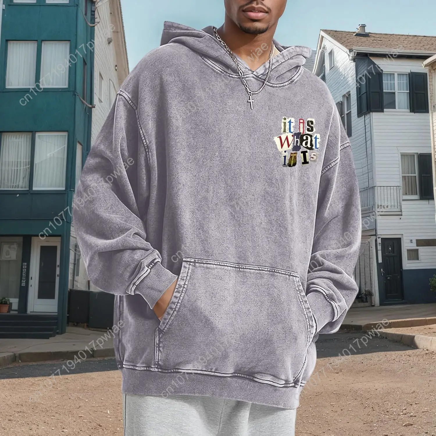 Męskie bluzy z kapturem z grafiką, bluza vintage, śmieszna bluza oversize, to jest tak jak jest, streetwear, bluza z kapturem, bluza wkładana przez głowę, topy