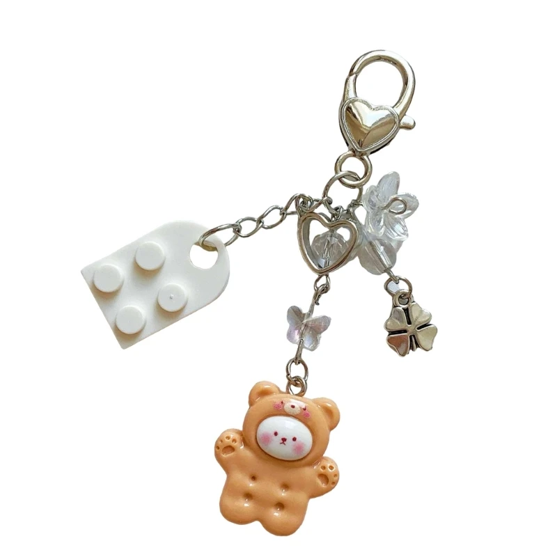 Heart Shaped Keychain With Adorable Brick Pattern Distinctive Small Brick Heart Keychains For Couples Matching Dropship