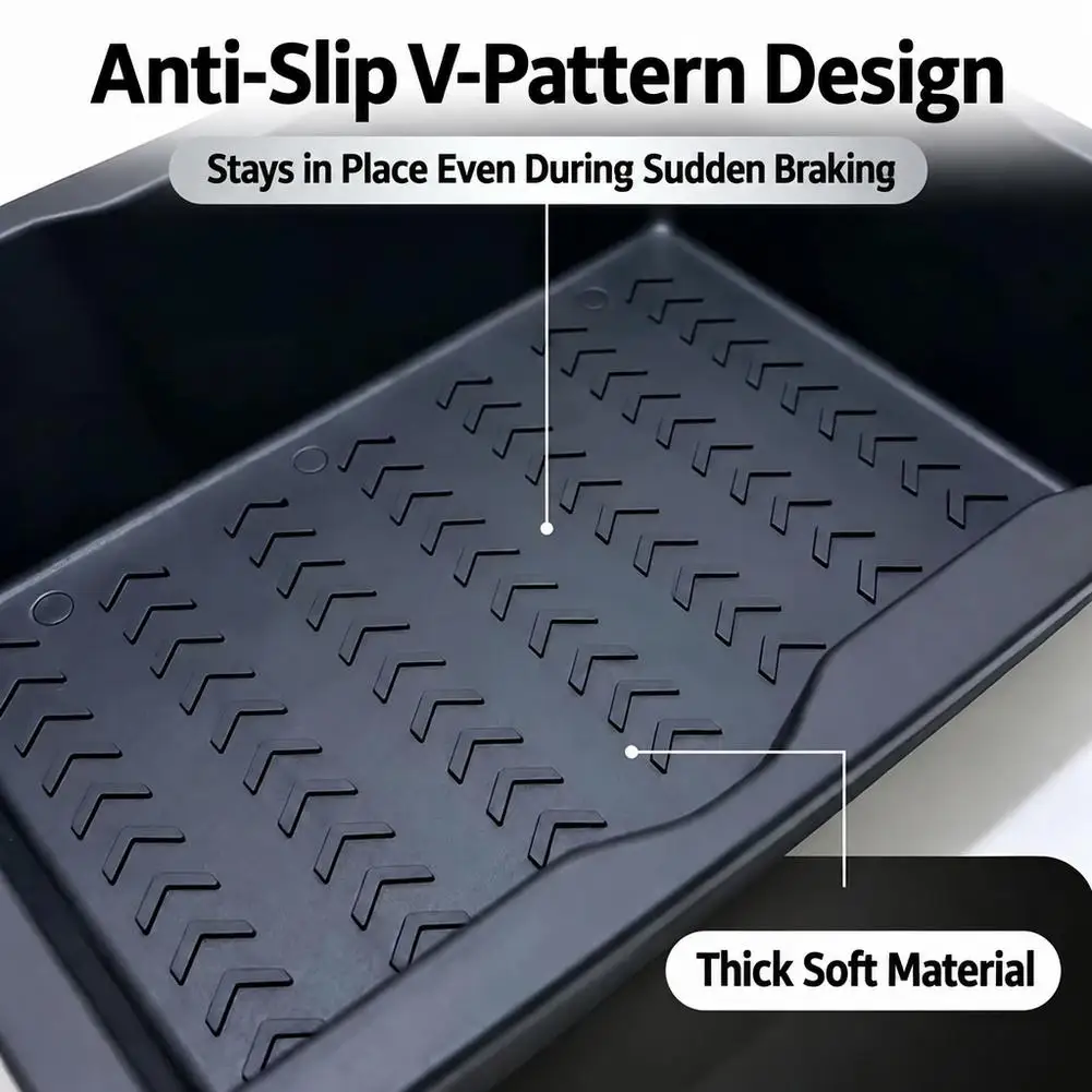 Front Underseat Storage Box For Tesla Model Y 2026 Car Seat Push Pull Drawer TPE Hidden Storage Boxes Car Interior Accessories