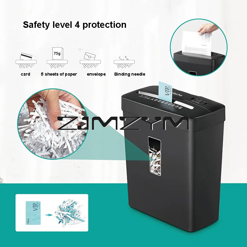 5 Sheet Automatic Paper Shredder Cross Cut Low Noise Card Shredder with 13L Trash Can for Disc Staple EU Plug 220